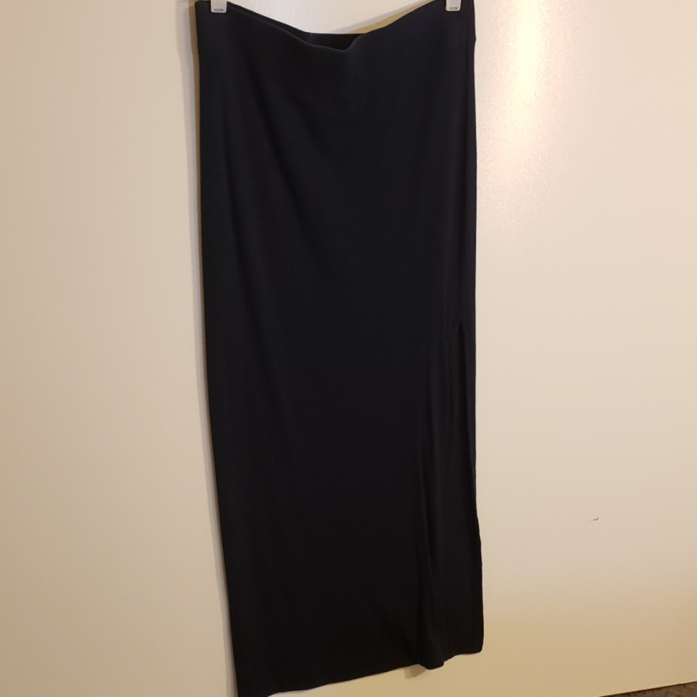 New Grey State Long Ribbed Skirt Navy Blue